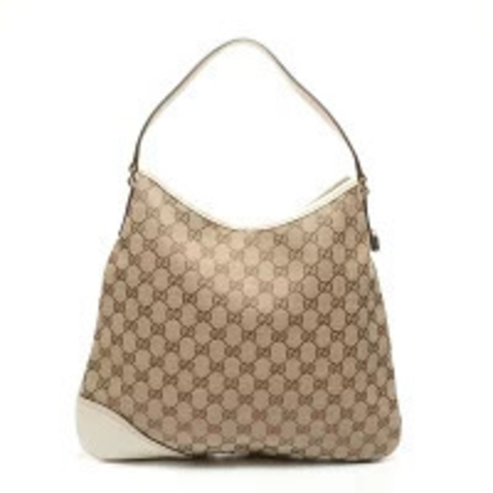 Gucci GG Beige Brown Canvas Shoulder Bag